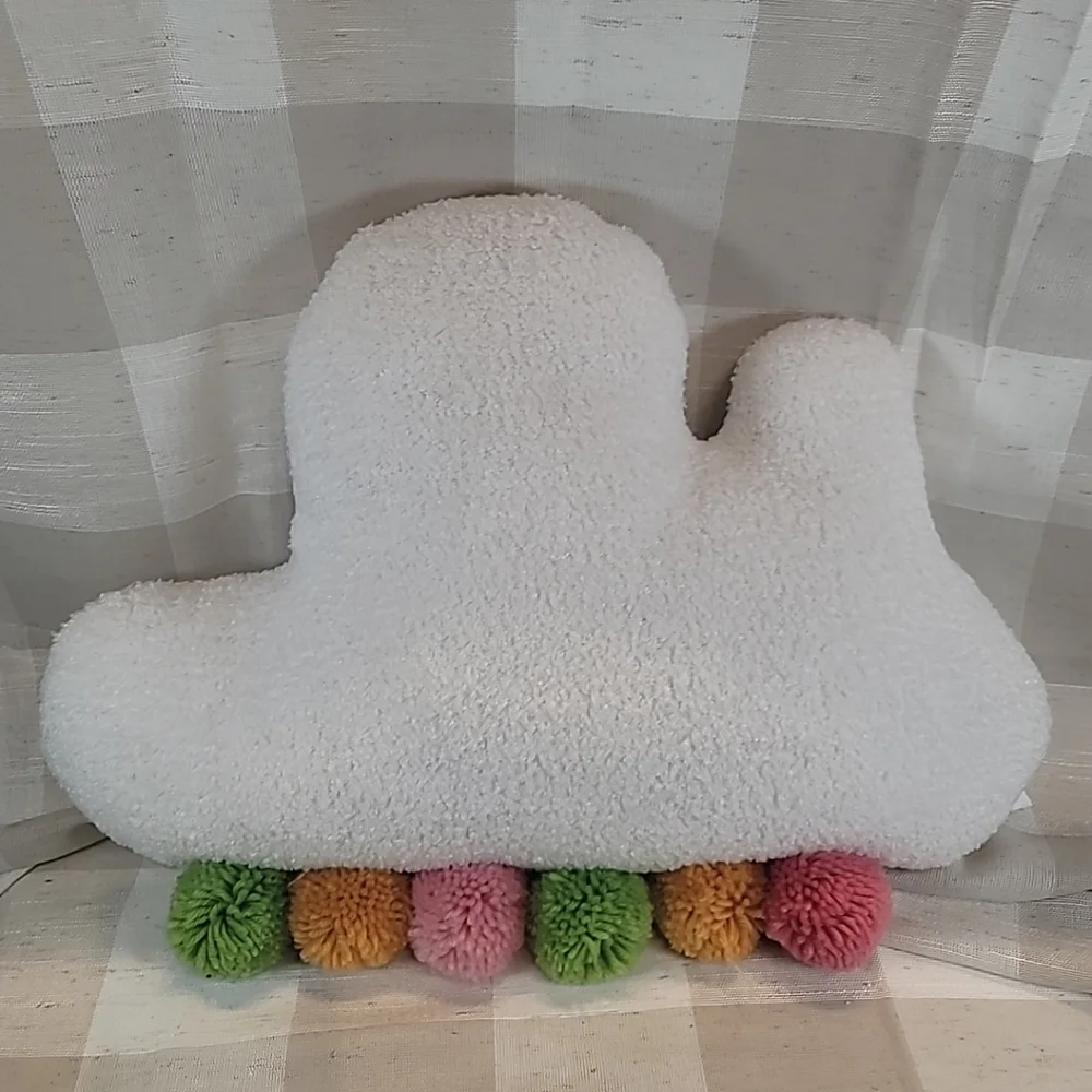 Cloud Pillow w/ Scented Satchel & Rainbow Pompoms CUTE! 21